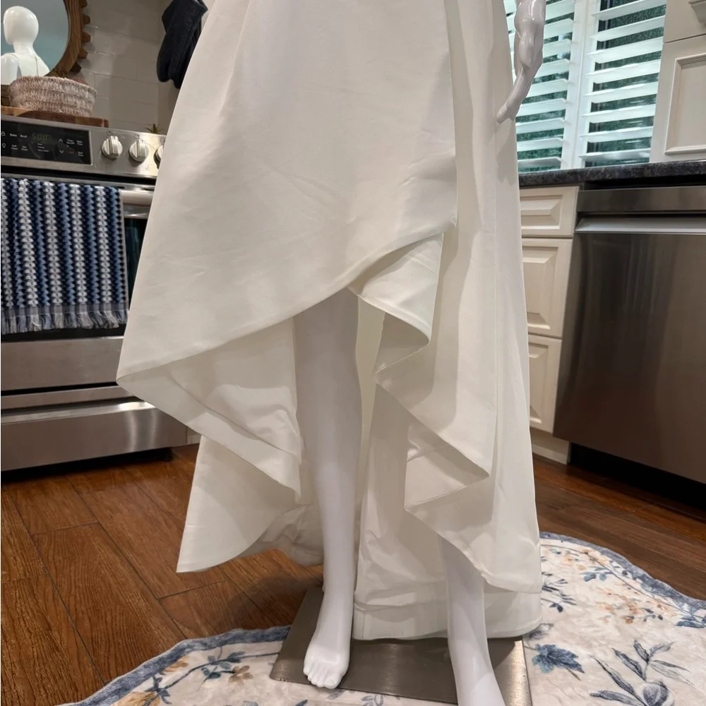 NWT Calvin Klein Wedding Reception White Party Asymmetrical High Low Dress 4 - Picture 2 of 12